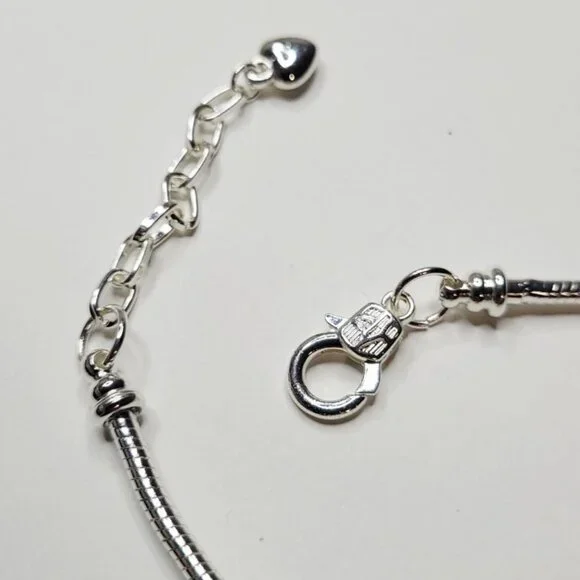 NWT Pandora Style Charm Bracelet Sparkling Pink Elephant Glittering Rhinestones - Picture 7 of 7